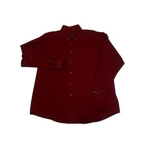 Ariat Solid Twill Classic Fit Shirt Burgundy Size XL